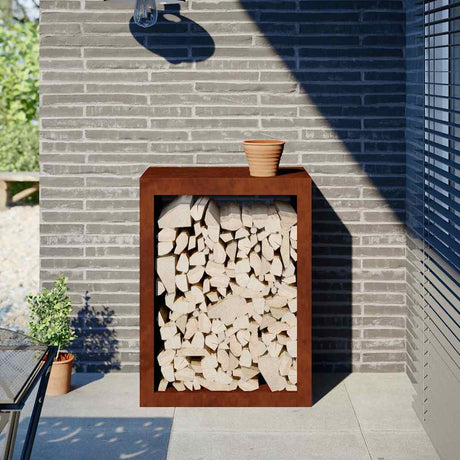 Vidaxx support à bois de chauffage 60x40x80 cm en acier résistant aux intempéries