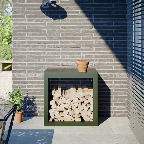 Vidaxx support à bois de chauffage 60x40x60 cm acier vert