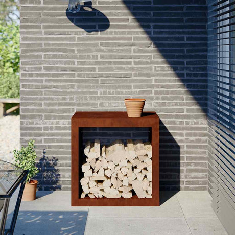 Vidaxx support à bois de chauffage 60x40x60 cm en acier résistant aux intempéries