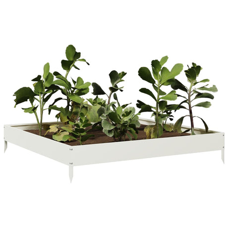 Vidaxx jardinière surélevée 100x100x18,5 cm acier blanc