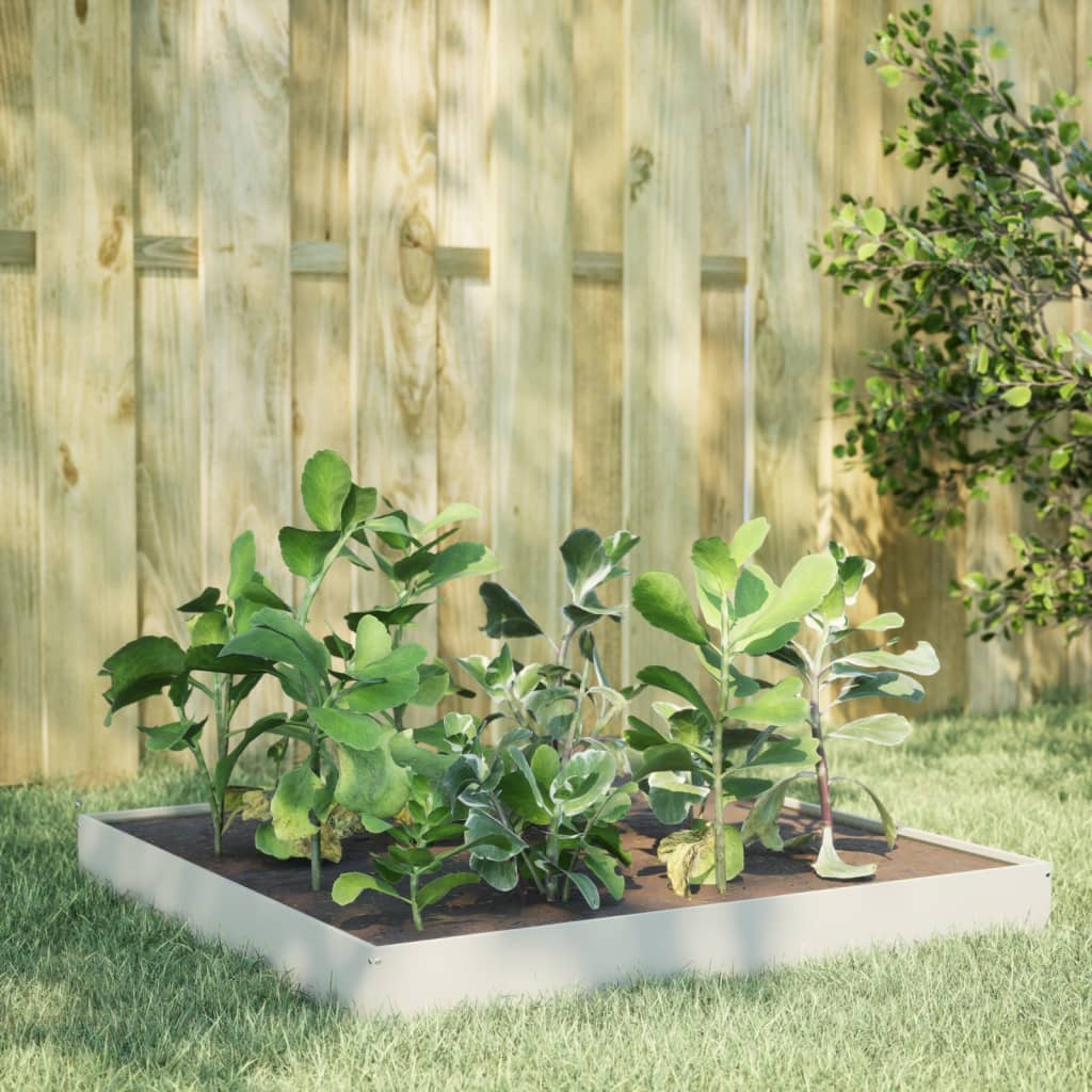 Vidaxx jardinière surélevée 100x100x18,5 cm acier blanc