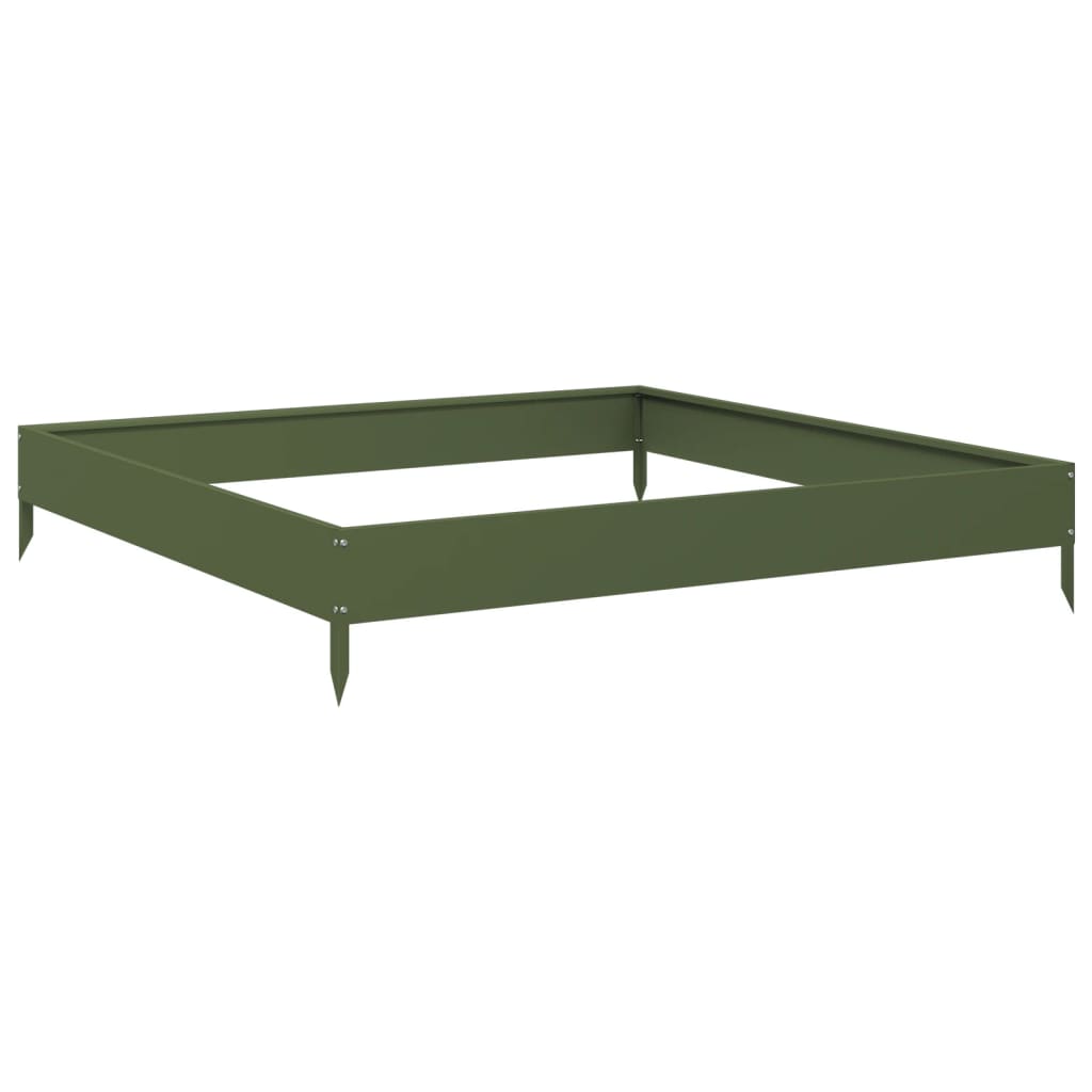 Vidaxx jardinière surélevée 100x100x18,5 cm acier vert olive