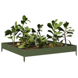 Vidaxx jardinière surélevée 100x100x18,5 cm acier vert olive