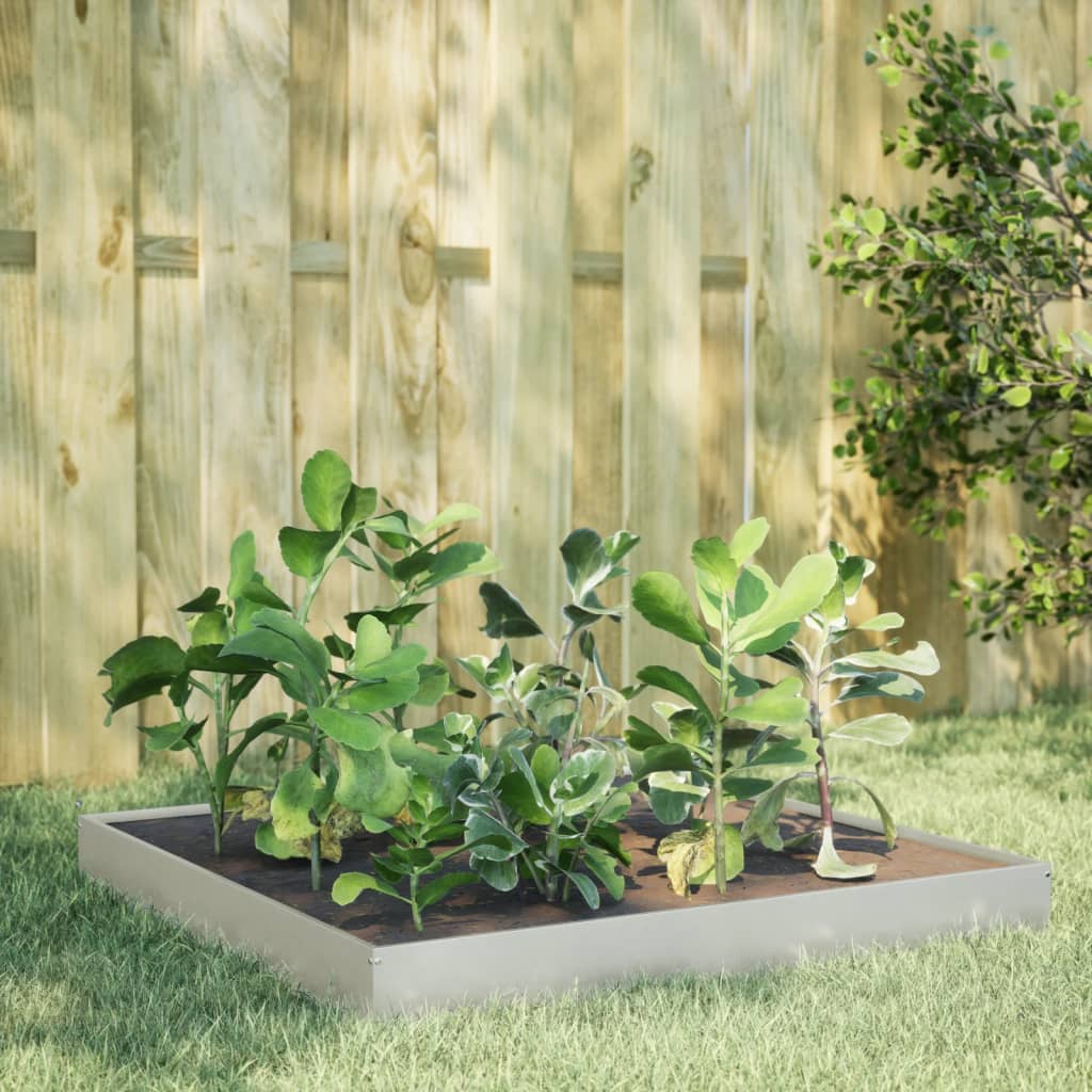 Vidaxx jardinière surélevée 100x100x18,5 cm inox