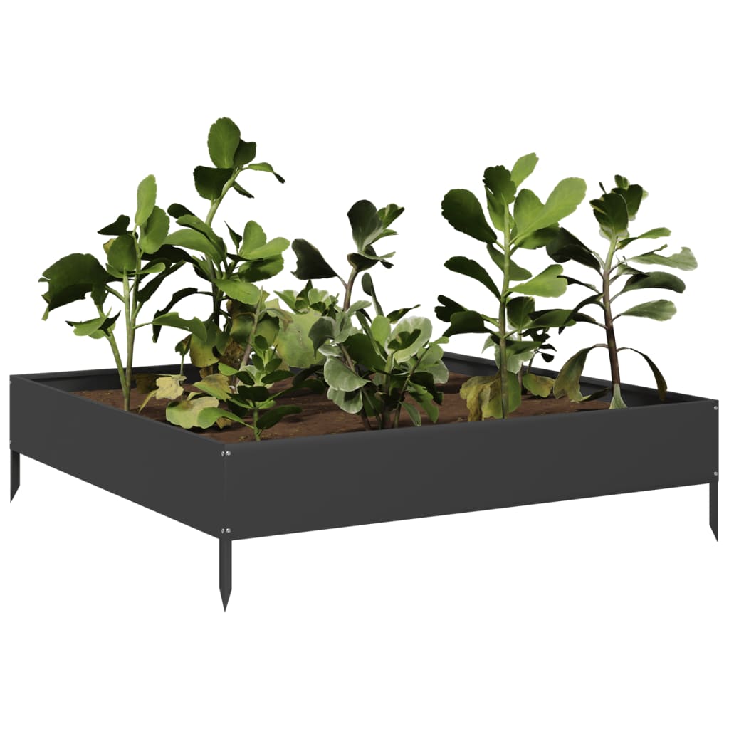 Vidaxx jardinière surélevée 100x100x26 cm acier noir