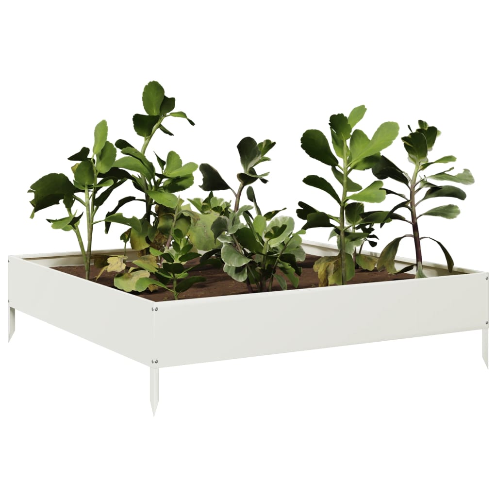 Vidaxx jardinière surélevée 100x100x26 cm acier blanc
