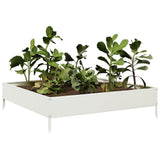 Vidaxx jardinière surélevée 100x100x26 cm acier blanc