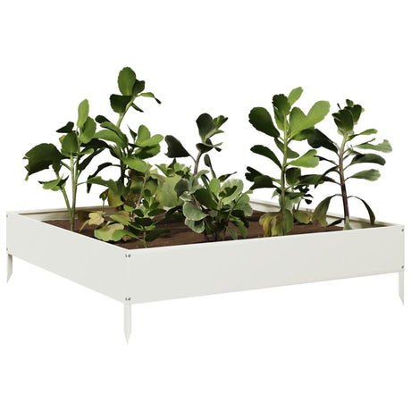 Vidaxx jardinière surélevée 100x100x26 cm acier blanc