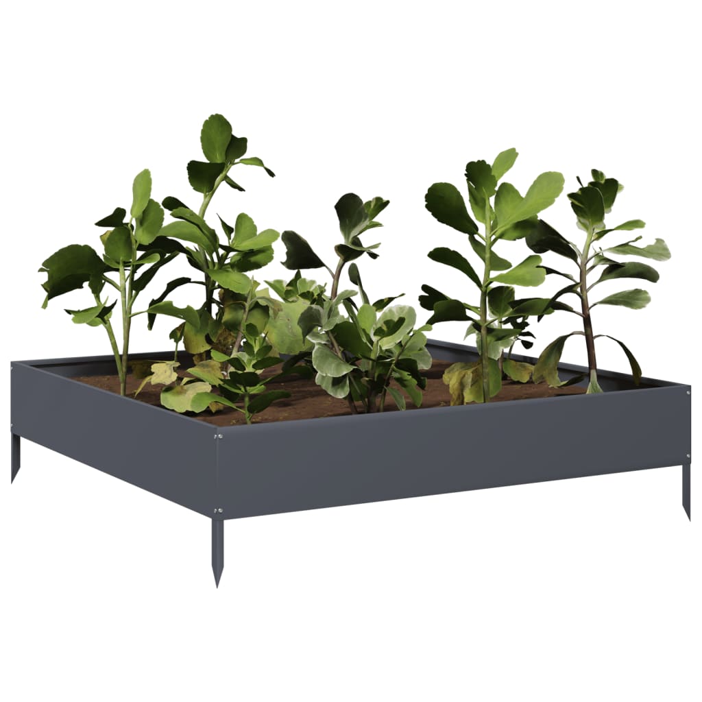 Vidaxx jardinière surélevée 100x100x26 cm acier anthracite