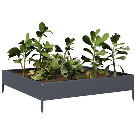 Vidaxx jardinière surélevée 100x100x26 cm acier anthracite
