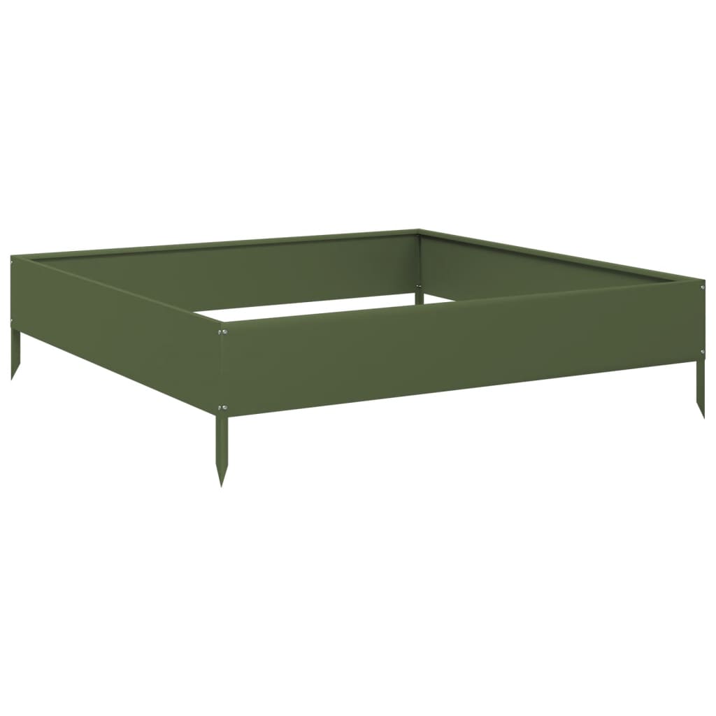 Vidaxx jardinière surélevée 100x100x26 cm acier vert olive