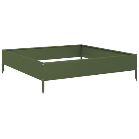 Vidaxx jardinière surélevée 100x100x26 cm acier vert olive