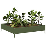 Vidaxx jardinière surélevée 100x100x26 cm acier vert olive