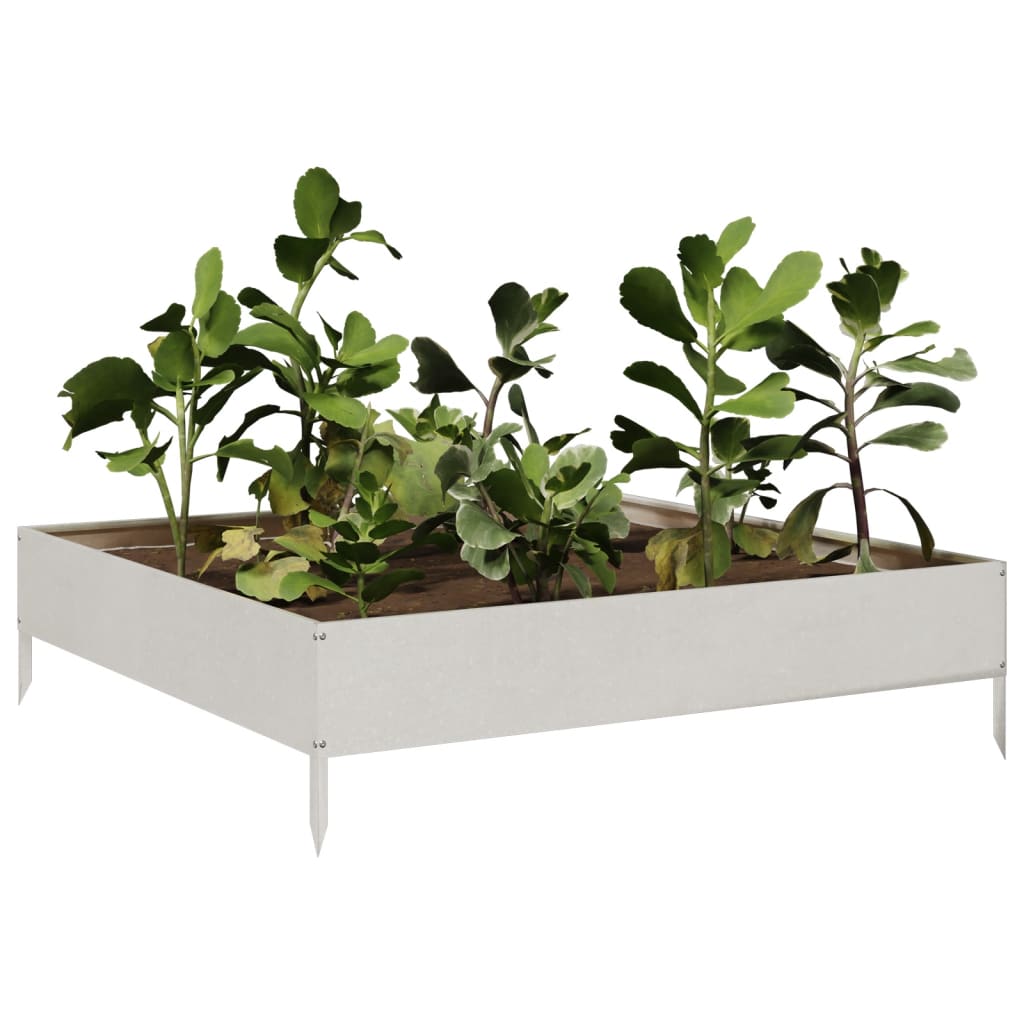 Vidaxl plantenbak verhoogd 100x100x26 cm roestvrijstaal