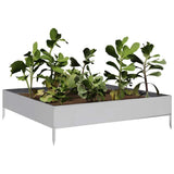 Vidaxx jardinière surélevée 100x100x26 cm en acier galvanisé