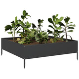 Vidaxl plantenbak verhoogd 100x100x33,5 cm staal zwart