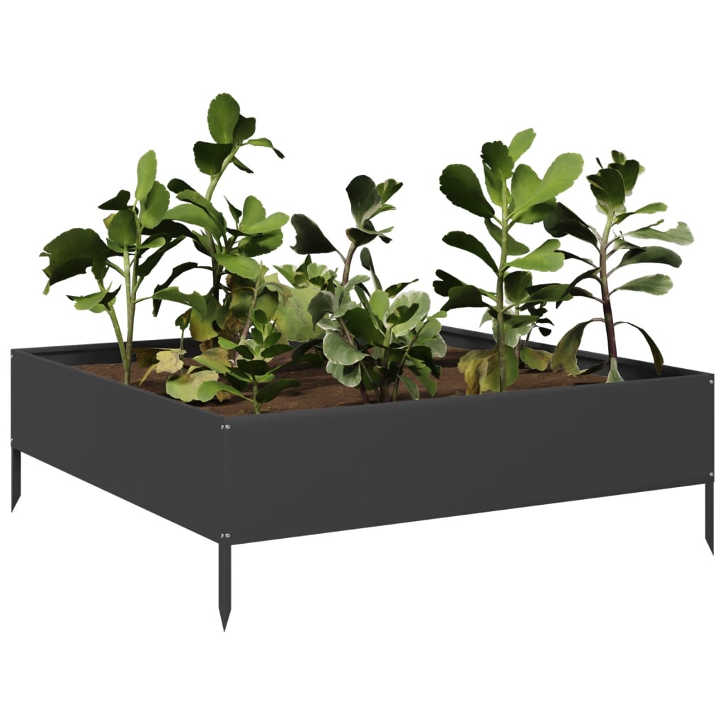 Vidaxx jardinière surélevée 100x100x33,5 cm acier noir