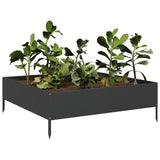 Vidaxx jardinière surélevée 100x100x33,5 cm acier noir