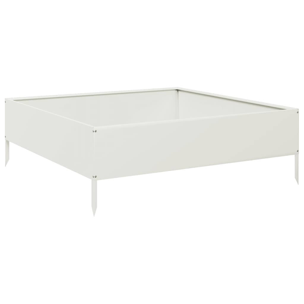 Vidaxx jardinière surélevée 100x100x33,5 cm acier blanc