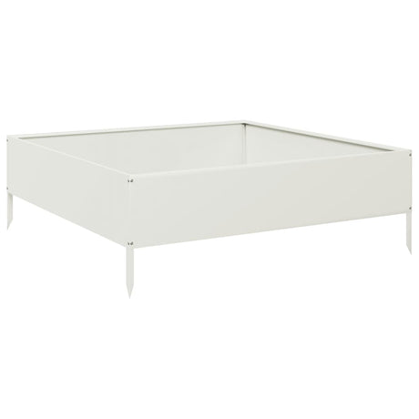 Vidaxx jardinière surélevée 100x100x33,5 cm acier blanc