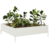 Vidaxx jardinière surélevée 100x100x33,5 cm acier blanc