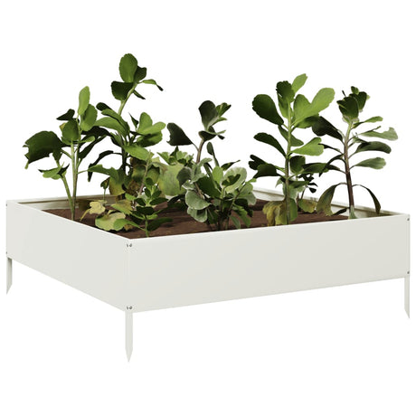 Vidaxx jardinière surélevée 100x100x33,5 cm acier blanc