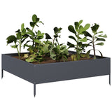 Vidaxx jardinière surélevée 100x100x33,5 cm acier anthracite