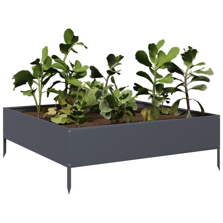 Vidaxx jardinière surélevée 100x100x33,5 cm acier anthracite