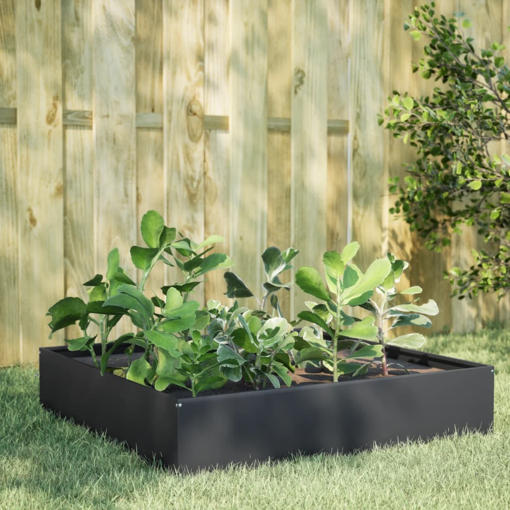 Vidaxx jardinière surélevée 100x100x33,5 cm acier anthracite