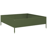 Vidaxx jardinière surélevée 100x100x33,5 cm acier vert olive