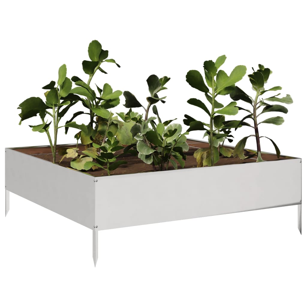 Vidaxl plantenbak verhoogd 100x100x33,5 cm roestvrijstaal