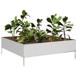 Vidaxx jardinière surélevée 100x100x33,5 cm inox