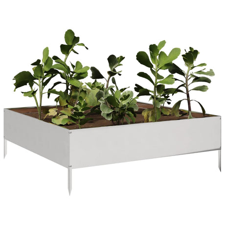 Vidaxx jardinière surélevée 100x100x33,5 cm inox