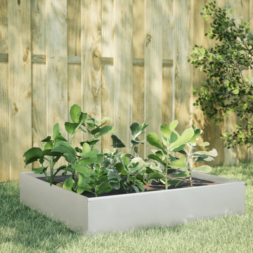 Vidaxx jardinière surélevée 100x100x33,5 cm inox