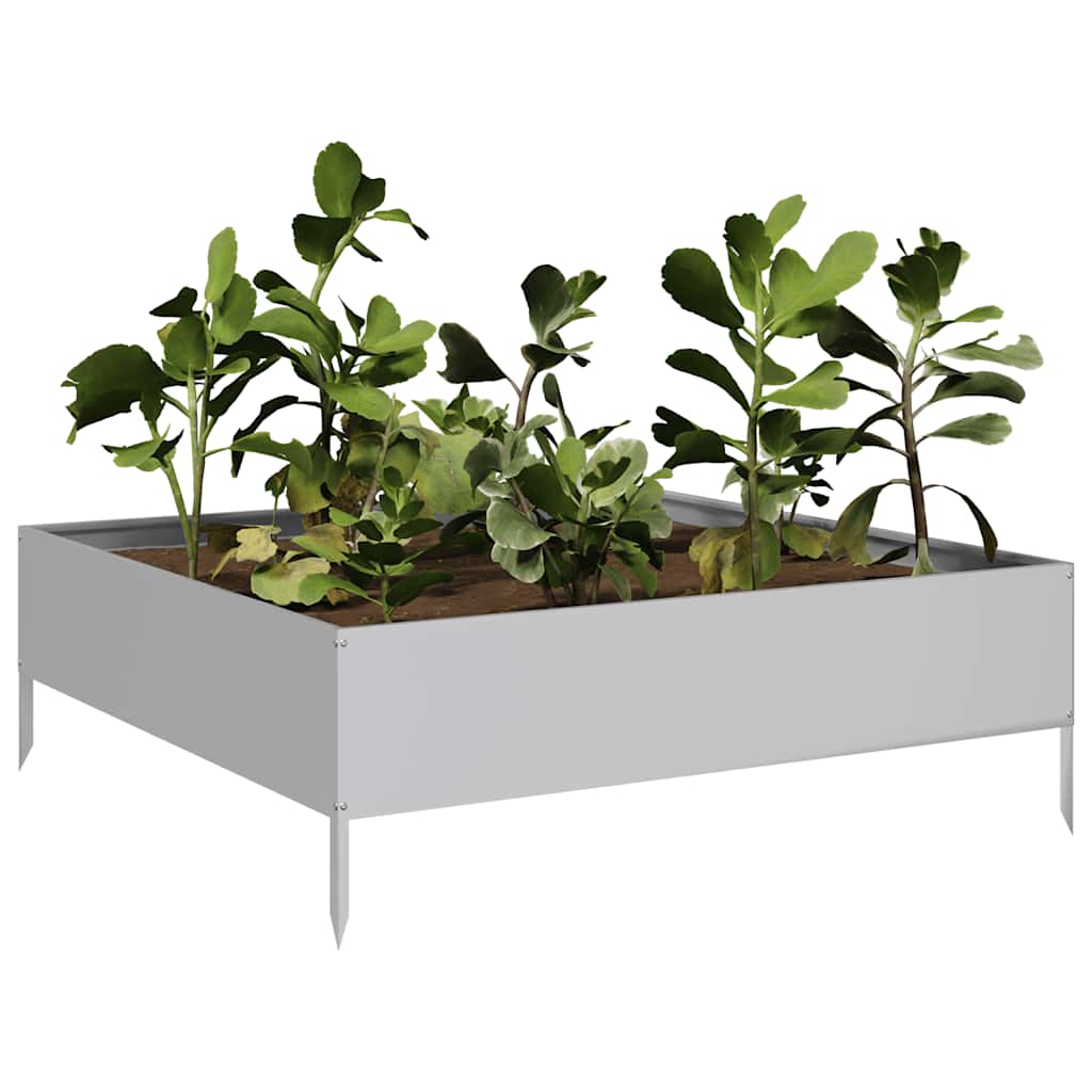 VidaXL jardinière surélevée 100x100x33,5 cm en acier galvanisé