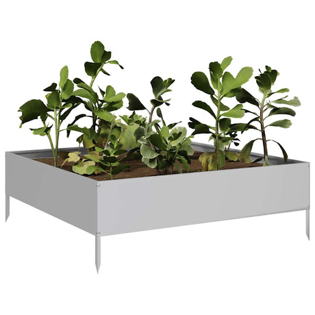 VidaXL jardinière surélevée 100x100x33,5 cm en acier galvanisé