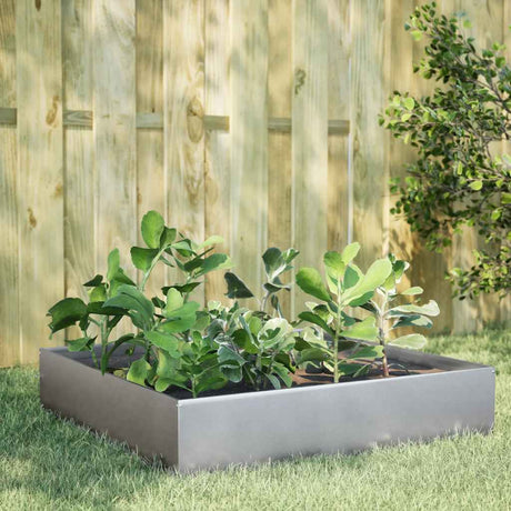 VidaXL jardinière surélevée 100x100x33,5 cm en acier galvanisé