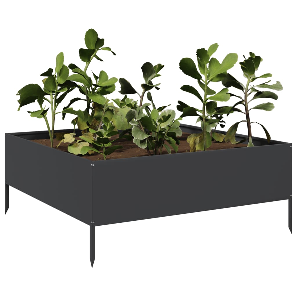 Vidaxx jardinière surélevée 100x100x25 cm acier noir