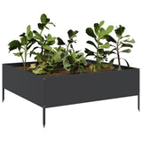 Vidaxx jardinière surélevée 100x100x25 cm acier noir