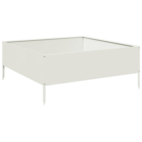 Vidaxx jardinière surélevée 100x100x25 cm acier blanc
