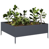 Vidaxx jardinière surélevée 100x100x25 cm acier anthracite