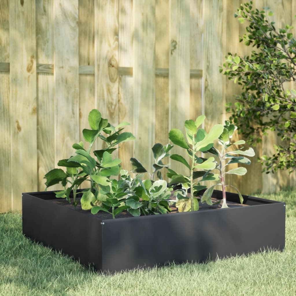 Vidaxx jardinière surélevée 100x100x25 cm acier anthracite