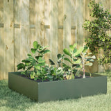 VidaXL jardinière surélevée 100x100x25 cm acier vert olive