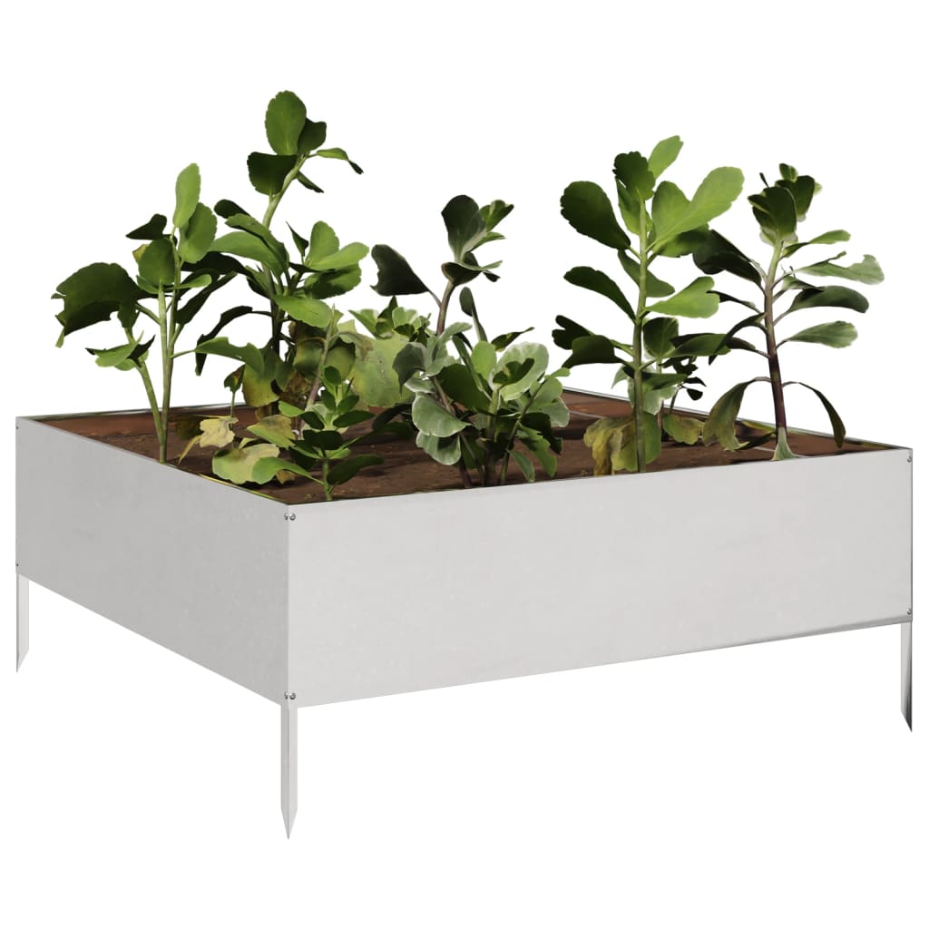 Vidaxx jardinière surélevée 100x100x25 cm inox