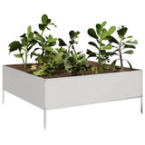 Vidaxx jardinière surélevée 100x100x25 cm inox