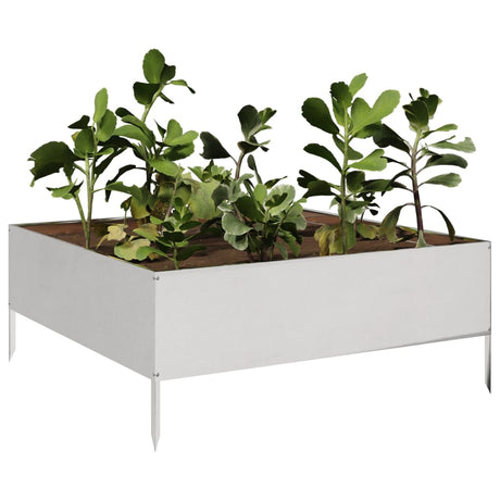 Vidaxx jardinière surélevée 100x100x25 cm inox