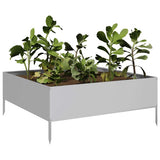 Vidaxx jardinière surélevée 100x100x25 cm en acier galvanisé