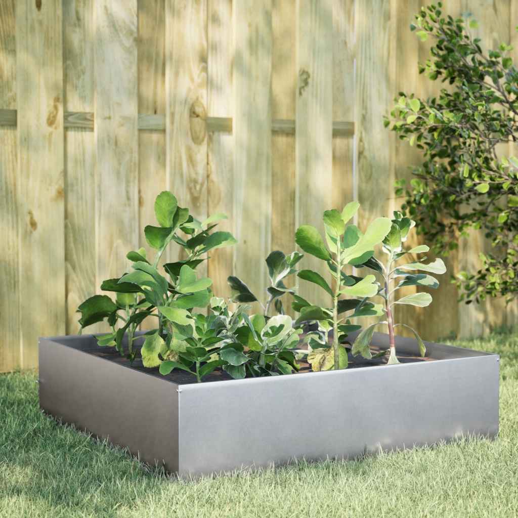 Vidaxx jardinière surélevée 100x100x25 cm en acier galvanisé