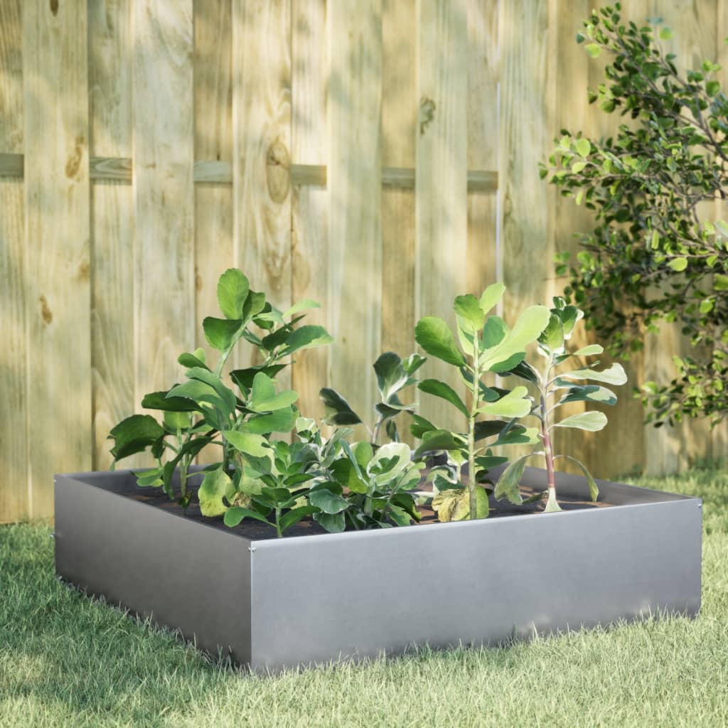 Vidaxl plantenbak verhoogd 100x100x25 cm gegalvaniseerd staal