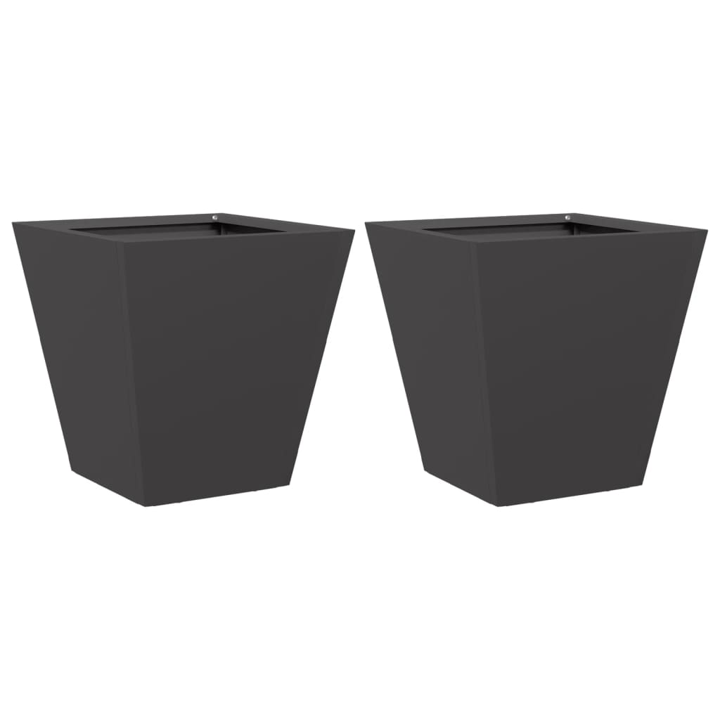 Vidaxx jardinières 2 pcs 30x30x30 cm acier noir